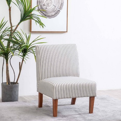 Armless Slipper Accent Chair Striped - WOVENBYRD