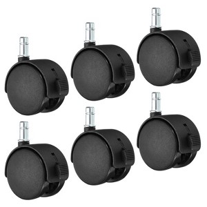 Unique Bargains Nylon Furniture Replacement 360 Degree Circlip Swivel Stem Casters with Brake - 1 of 4
