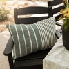 16x24 Outdoor Indoor Vertical Stripe Filled Lumbar Pillow Green Polyester by Foreside Home & Garden - 3 of 4