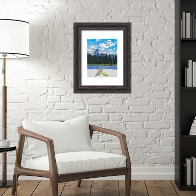 Rustic Pine Brown Distressed Wood Narrow Wall Picture Frame