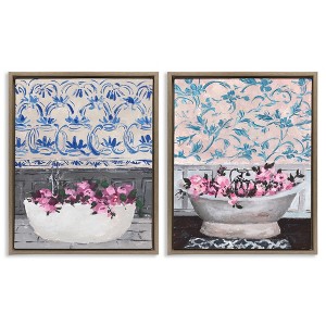 Stupell Industries Flowers In Bath Tub Interior Design, 31" x 25" - 1 of 4