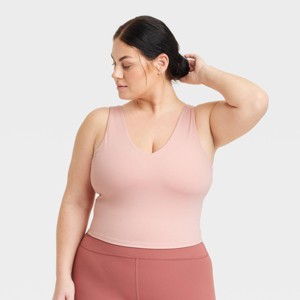 Women's Flex Light Support V-Neck Cropped Sports Bra - All In Motion™ - 1 of 3