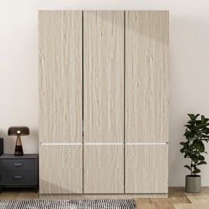 6 Doors Wooden Wardrobe Storage For Bedroom, 68''Tall Clothing Armoires, Modern Armoires With Multi-Functional Storage-Cuddlewood - 1 of 4