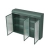 NicBex Sideboard Buffet Cabinet 35.45" Vintage Storage Cabinet with 3 Glass Doors Wall Cabinet with 3-tier Storage Kitchen Pantry for Dining Room - 2 of 4