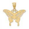 Black Bow Jewelry 14k Yellow Gold & White Rhodium 22mm Diamond Cut Butterfly Pendant - 3 of 4