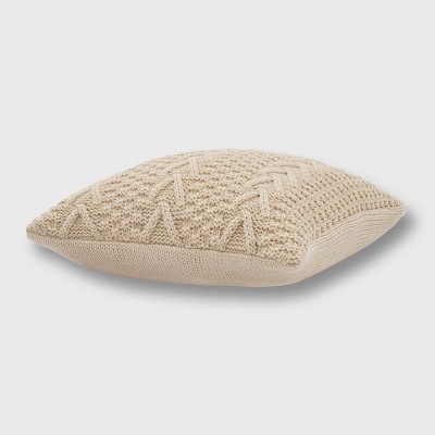 Evergrace 20"x20" Chunky Sweater Knit Square Throw Pillow