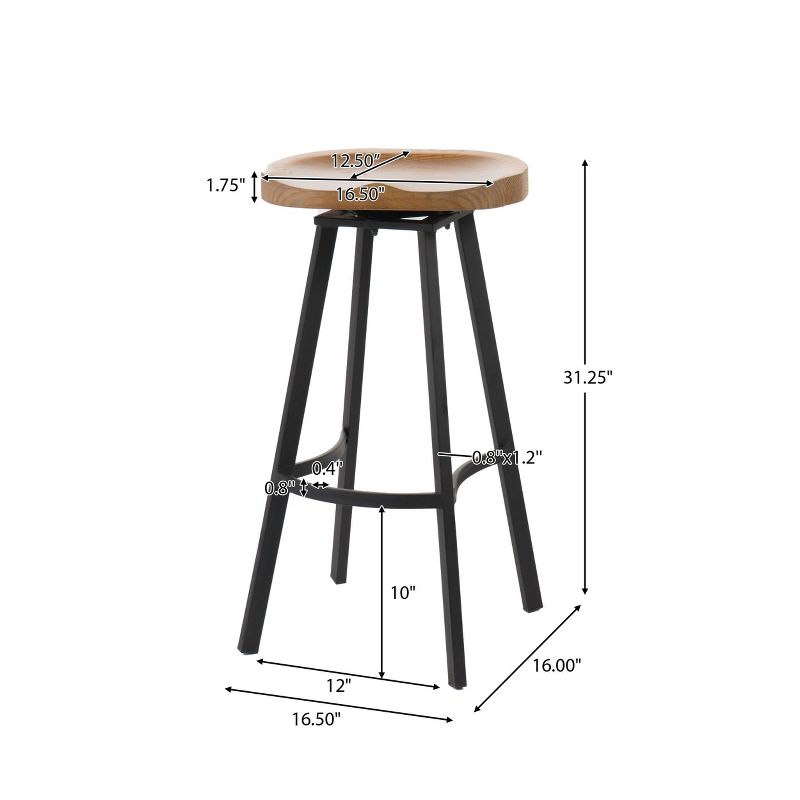 Set of 2 Albia Swivel 31.5&#34; Barstool - Natural/Black - Christopher Knight Home, 6 of 10