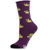 Memoi Bee Well Soon Greeting Card Crew Socks Imperial Purple One Size - 2 of 4
