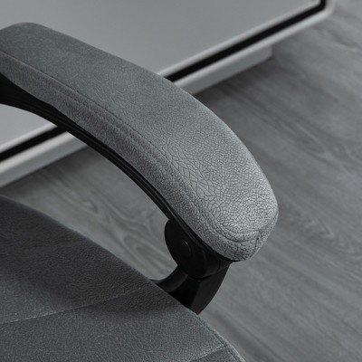 Executive High-Back Swivel Office Chair with Fixed Arms in Gray