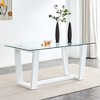 NicBex 63 Inch Rectangle Dining Table with Tempered Glass Tabletop and MDF Trapezoid Bracket for 6 to 8,Living Meeting Room - 2 of 4