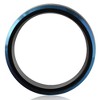 Pompeii3 Men's Brushed Black Tungsten Ring Blue Polished Beveled Edge 8mm Wedding Band - 2 of 4