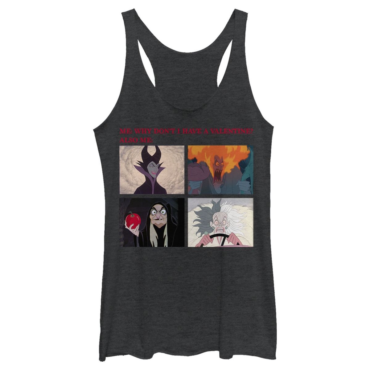 Women's Disney Villains Valentine's Day Meme EVIL Racerback Tank Top - thumbnail 5