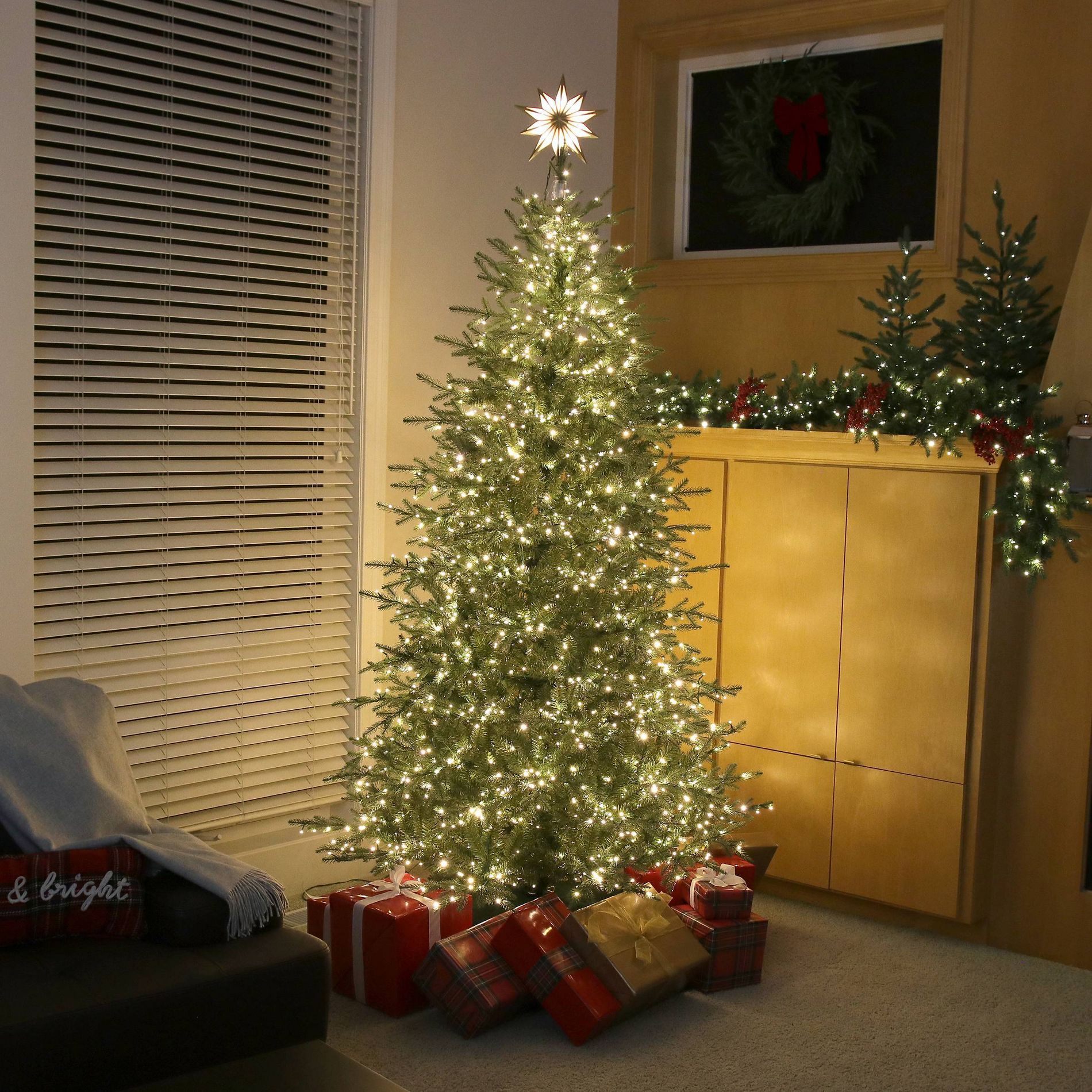 Philips 7.5' Balsam Fir Pre-Lit Artificial Christmas Tree Bicolor with Remote Control