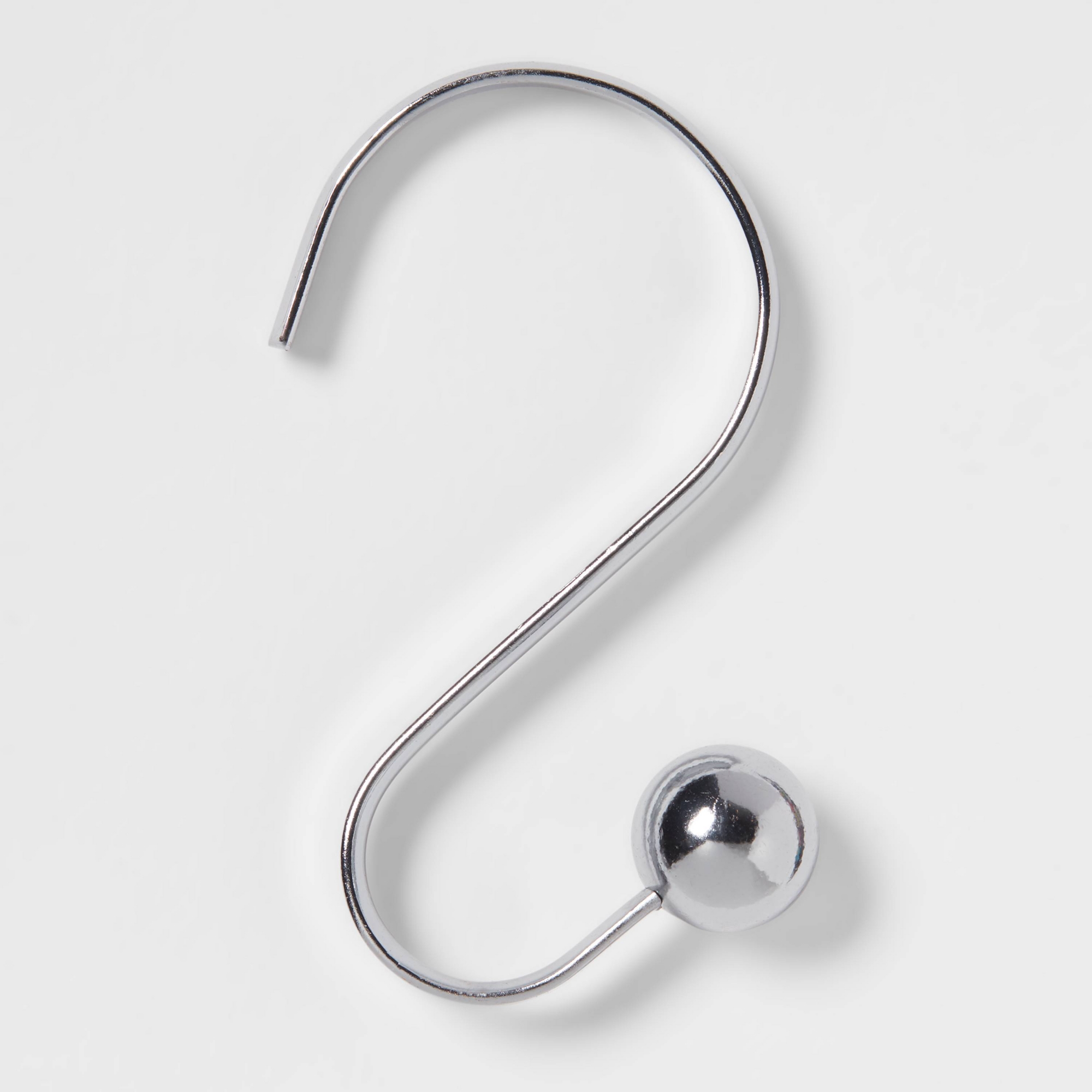 S Shaped Shower Curtain Hooks with Ball End Cap Chrome - Threshold™