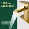 Cobbe Single Handle Waterfall Spout Bathroom Sink Faucet for Vanity Single-Hole Installation with Pop-Up Drain Brushed Gold - 4 of 4