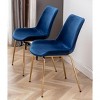 Kumasinova 3-Piece Round Dining Set, Trestle Dining Table with 2 Velvet Side Chairs for Living Room, White Dining Table with Dining Chairs - 2 of 4