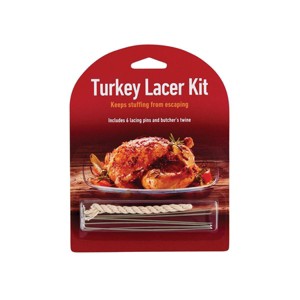 HIC Kitchen Turkey Lacer Kit, Includes 6 Lacing Pins & Butcher's Twine - 1 of 4