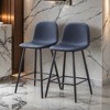 Linen Fabric Bar Chair Set - Two Pieces, Stable Comfort.Thoughtful Design of Rounded Backrest - Leovsnove - 3 of 4