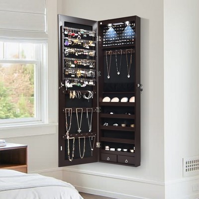 Buy Mirror Jewelry Cabinet Earring Storage Wall Display Online in