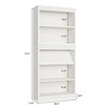 71" Farmhouse Fluted Bookcase with Display Rack, 5-Tier Wooden Bookshelf for Living Room or Office - 2 of 4
