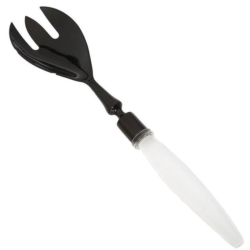 Classic Touch Gold Spoon Black Fork with Acrylic Handles Salad Sever Set, 2 of 4