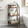 3 Tier Bathroom Ladder Shelf, Free Standing Storage Shelf Organizer,Tower Shelf, Small Bookshelf Open Shelving Unit ,Gray - 3 of 4