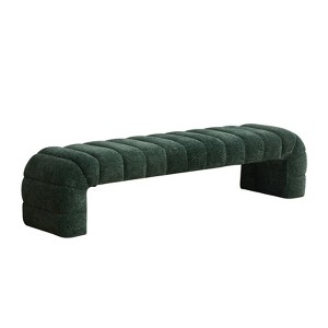 DSVIMOY Modern Upholstered Armless Bed Bench, Daybed Chaise, Ottoman Foot Stool for Living Room and Bedroom, Entryway, Green, 69.7"*20.5"*17.3" - 1 of 4