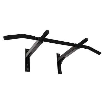 Ultimate Body Press Wall Mount Strength Training Pull Up Bar Special Edition w/ Gusseted Risers and Padded Grip Positions at 10, 24, and 36 In Apart