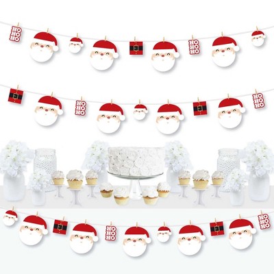 Big Dot of Happiness Jolly Santa Claus - Christmas Party DIY Decorations - Clothespin Garland Banner - 44 Pc