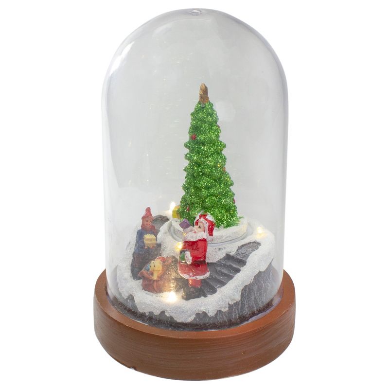 Northlight 7" Lighted Santa and Christmas Tree Cloche Style Decoration, 4 of 6