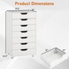 Costway 7-Drawer Chest Mobile File Cabinet Vertical Filing Organizer with Lockable Wheels Walnut/Brown/White/Black - 3 of 4
