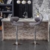 Roundhill Furniture Masaccio Velvet Upholstered Adjustable Swivel Barstool, Gray, Set of 2 - 2 of 4