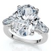 Pompeii3 Certified 4 1/3Ct Oval & Baguette Diamond Engagement Ring 14k Gold/Pt Lab Created - 3 of 4