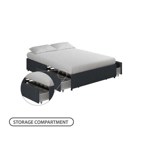 Realrooms Alden Platform Bed With Storage Drawers Full Size Frame Blue Linen Target
