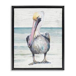 Stupell Industries Pelican Bird Standing on Beach, 17" x 21" - 1 of 4