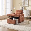 GDFStudio Eugene Modern Storage Chenille Upholstered Chaise Lounge and Cellphone Mount - 2 of 4