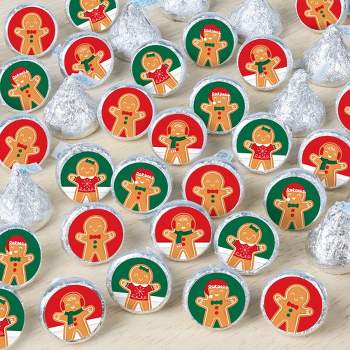 Big Dot of Happiness Gingerbread Christmas - Gingerbread Man Holiday Party Small Round Candy Stickers - Party Favor Labels - 324 Count