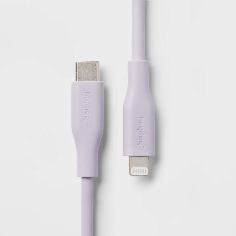 10&#39; Lightning to USB-C Round Cable - heyday&#8482; Soft Purple, 1 of 5