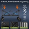 Collapsible Wagon Cart, 380 Lbs Capacity Heavy Duty Foldable Portable Camping Cart with All Terrain Wheels, Utility Beach Wagon for RV Grocery, Black - 3 of 4