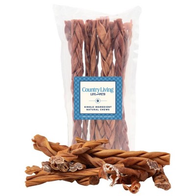 Country Living 12-Inch Braided Collagen Sticks - Premium All-Natural Dog Treats, High in Protein, Grain-Free - 10-Pack