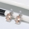 Drop Stud Earrings for Women Champagne Pear Cz Sterling Silver Ginger Lyne Collection - 2 of 4