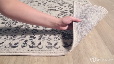 Simon Gray and Taupe Synthetic Wool 6'7" x 9' Area Rug