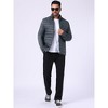 INSPIRE CHIC Men's Winter Solid Color Stand Collar Zipper Quilted Puffer Jacket - 2 of 4