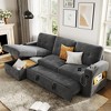 84 Inch Sleeper Sofa Couch, L-Shaped Sofa, Convertible Pull Out Sofa Bed with Storage - 3 of 4