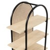 Nathan James 70.8" Amara Rattan and Metal Arch Bookshelves Light Oak - 4 of 4
