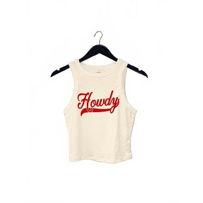 Women's Wo's Howdy Western Cowgirl Cropped Tank - the Clandestine Underground