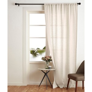 Solino Home Light Natural Linen Curtain With Rod Pocket For Living Room