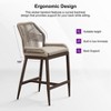 PURPLE LEAF Patio Sunbrella Bar Stools Set of 2 Handwoven Wicker Bar Height Stool Modern Aluminum Outdoor Wicker Barstools with Back and Cushion - 4 of 4