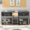 NicBex Twin Size Bunk Bed Low Level Design Bed Frame with Guardrails, Ladder, Removable Storage Shelves and Decorable Blackboard - 2 of 4