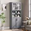 Whizmax Tall Bathroom Cabinet, Freestanding Storage Cabinet with Doors and Adjustable Shelves, 67" Cupboard for Kitchen, Pantry, Living Room, White - 3 of 4